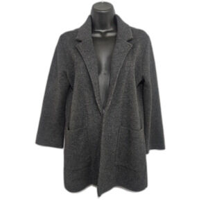 J. Crew XS Sweater Blazer Charcoal Gray Knit Office Cozy Professional Career